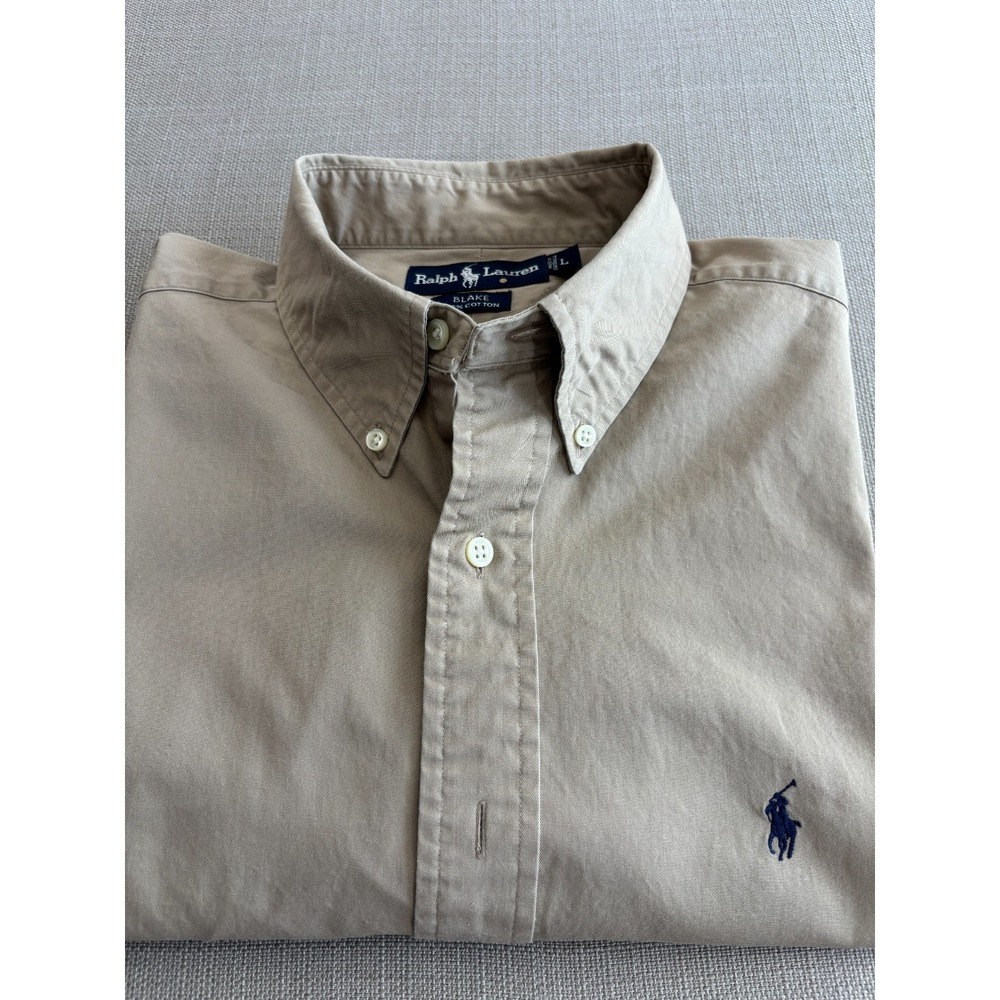 Polo Ralph Lauren Men's Blake Long Sleeve Preppy Light Brown Button Down Size L